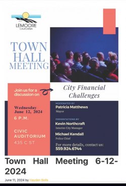 City of Lemoore Town Hall slated for June 12 